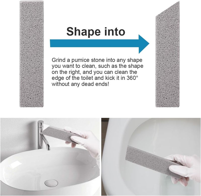 Herda 10 Pack Pumice Stone for Toilet Bowl Cleaning, Powerfully Pumice Stick for Cleaning Hard Water Rings, Calcium Buildup, Rust, Pumice Bar for Toilets, Bathtubs, Grills, Swimming Pools, Sinks - Image 4